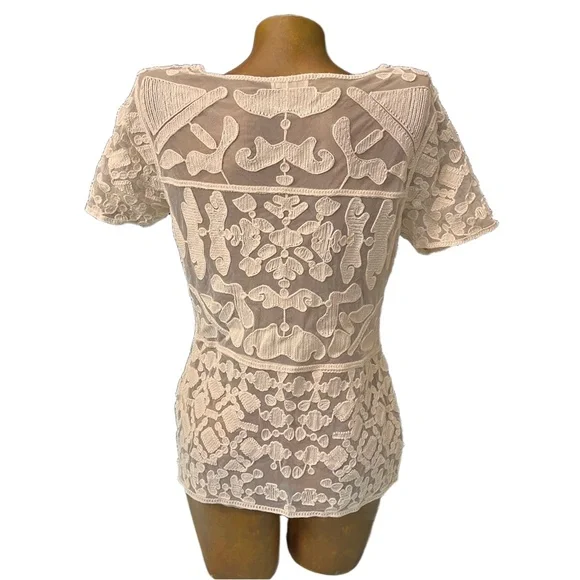 EUC (Ultra Pink) Lace Top XS - Picture 3 of 7